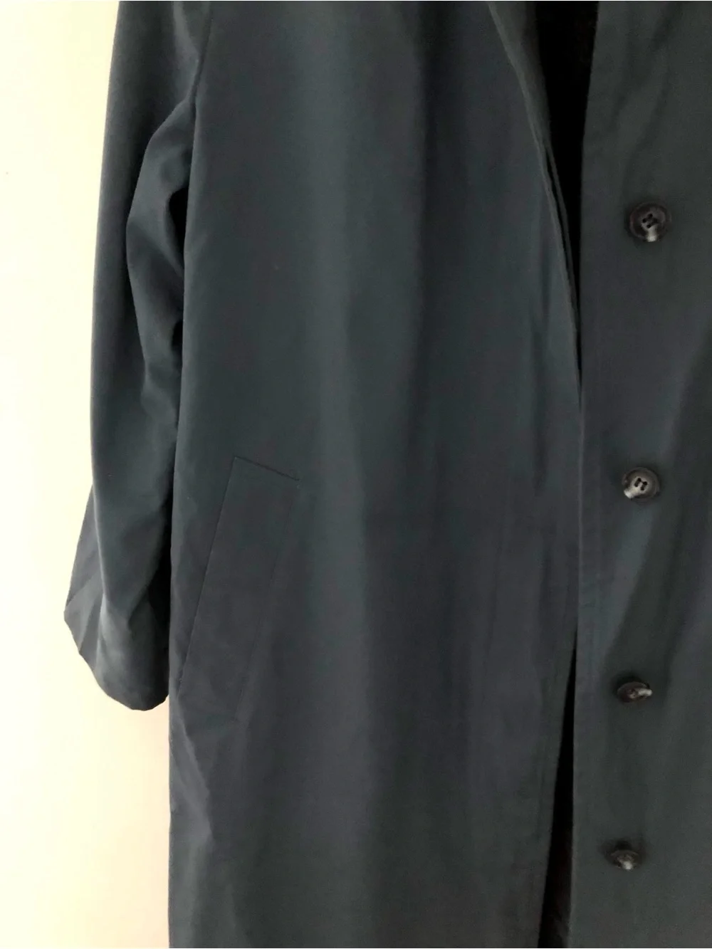 Vintage London Fog Navy Maincoat Fleece Lined Raincoat Petite 8 USA Made